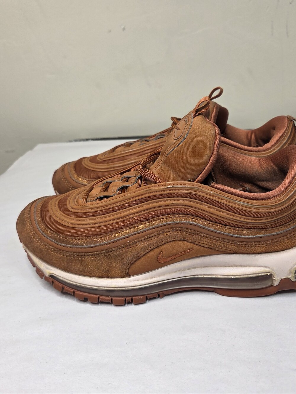 Nike Air Max 97 Bronze Copper Metallic Sneakers Women's US 9 EUR 40.5 Shoes - Picture 9 of 12